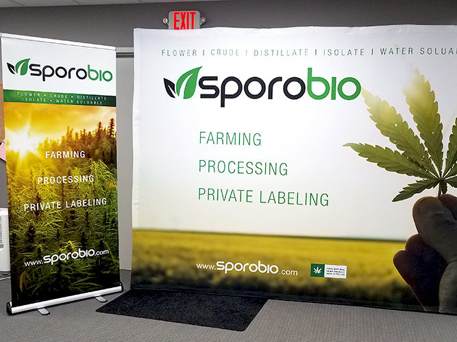 Trade Show Signage - Sporobio banner stand - Impression Signs and Graphics